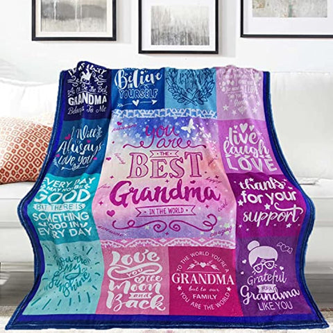 Gifts for Grandma, Grandma Blanket, Grandma Gifts, Grandma Birthday Gifts from Grandchildren, Nana Gifts Blanket, Grandma Gifts from Grandkids, Gifts for Grandmother Super Soft Throw Blanket 50"x60"