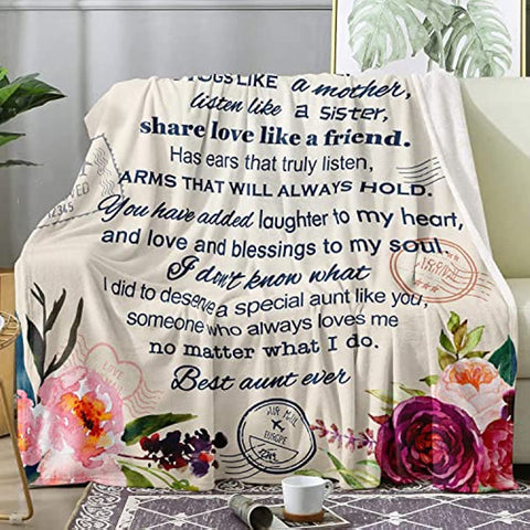 Aunt Gifts Blanket|Best Aunt Ever Gifts|Gifts for Aunt from Nephew, Niece| Aunt Gifts from Niece|Aunt Birthday Gift|Birthday Gifts Ideas for Aunt Blankets Throw 60"x50"