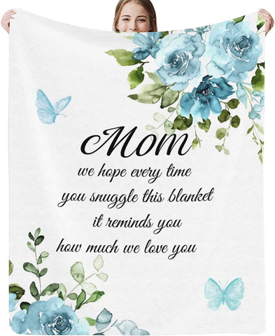 to My Mom Gifts Blanket Mother's Day Blanket Gifts for Mom from Daughter Sunflower Throw Blanket Lightweight Fuzzy Cozy Soft Flannel Blanket for Living Room Bedroom Couch Bed Sofa 40x50 Inch