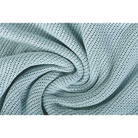 Textile Supply Leno Weave Ice Grey Blanket, Queen 100% Cotton, Lightweight, Warm, Extra-Fluffy, Premium and Durable Soft & Cozy Bed Blanket for Bed, Couch, Sofa Throw for All Season