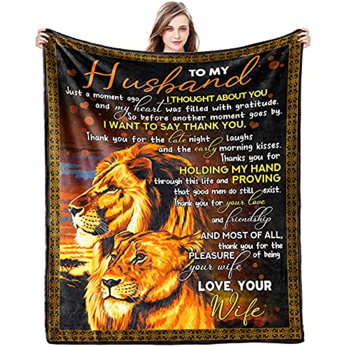For Him Husband Valentine Gifts from Wife for Husband to My Husband Blankets from Wife Husband Birthday Gift Husband Gifts from Wife 50x60in