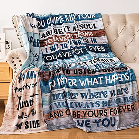 To My Girlfriend Blanket Girlfriend Gifts I Love You Blessing Sweet Sayings Quote Throw Blankets Birthday Gifts for Her Anniversary Soft Blankets for Bed Sofa and Couch 60x50 inch