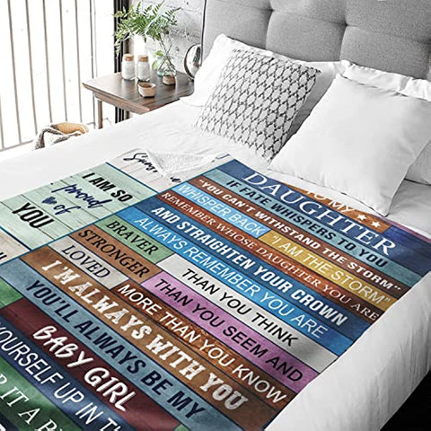 Daughter Gifts for Daughter from Dad, Daughter Blanket from Dad, Graduation Birthday Gifts for Daughter, Father Daughter Gifts, to My Daughter Blanket Throw 60"x50"