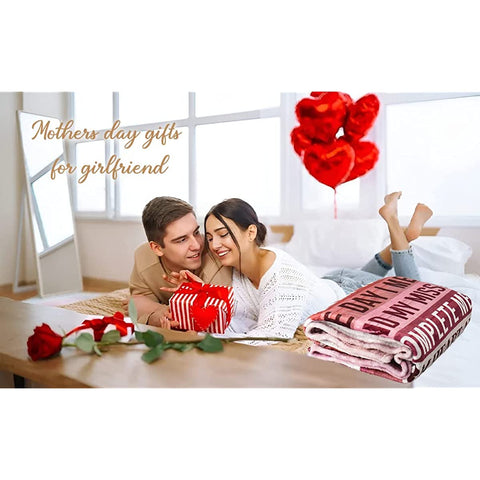 Mothers Day Birthday Gifts from Boyfriend, Gift for Girlfriend Birthday Gifts, Girlfriend Gift Ideas Throw Blankets Birthday Gifts for Anniversary Blankets for Bed Sofa and Couch 80x60