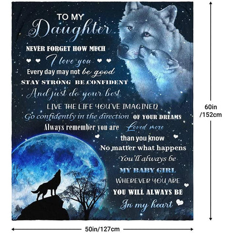 Daughter Blanket Daughter Gifts to My Daughter Blanket Daughter Gifts from Mom Valentine's Day Birthday Gifts for Daughter 50" × 60"