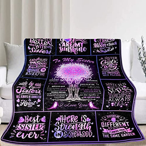 Sister Gifts Blanket, Sisters Gift from Sister, Sister Birthday Gifts from Sister, Birthday Gifts for Sister from Sisters, Gifts for Sister Throw Blanket, to My Sister Blanket 50"x60"