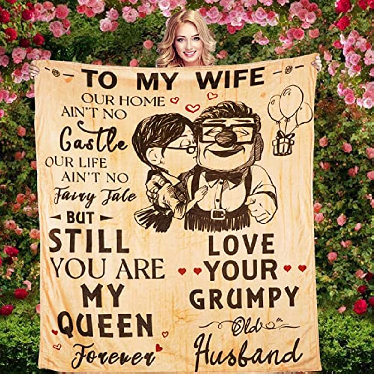 To My Wife Blanket for Wife Birthday Gifts from Husband Romantic I Love You Gifts for Her Christmas Wedding Valentine's Mother's Day Blanket Travel Blanket 50" x 60"