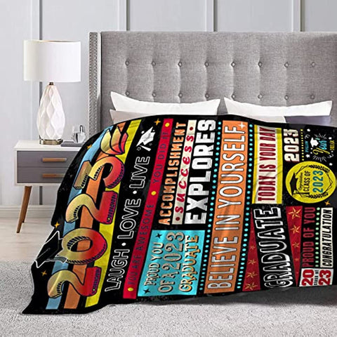 Masters Degree Graduation Gifts Blanket for Class of 2023 Senior of 2023 Graduation Blanket Throws for Daughter Granddaughter and Student 50" x60''