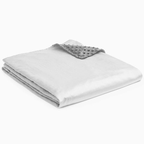 Cooling Bamboo & Cozy Velvet Dual-Sided Duvet for Weighted Blankets (80''x87'') - Blue Grey Print