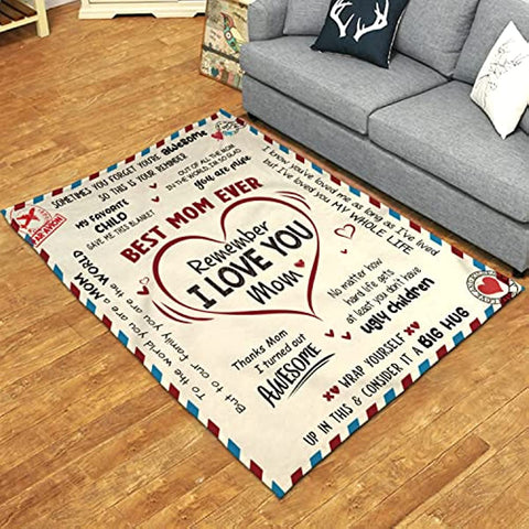 Mothers Day, Birthday Gifts for Mom from Daughter Son - Best Mom Ever Gifts, Unique Gifts for Mom to Be, Pregnant, New Mom Gifts for Women After Birth - I Love You Mom Throw Blanket 50x60