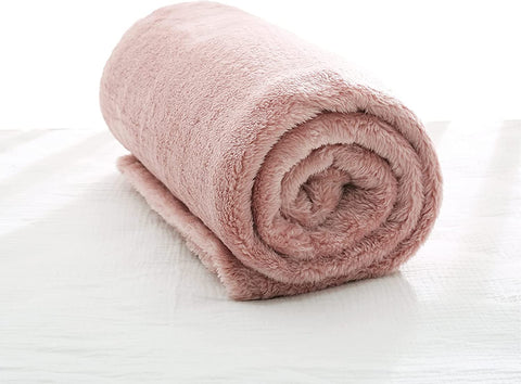 Plush Extra Large Fleece Throw Blanket for Couch,Bed and Sofa (50x70 inches, Dusty Pink) Soft, Warm, Lightweight
