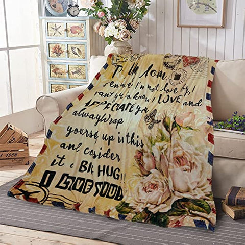 Mom Blanket Personalized Fleece Throw Envelope Blanket Birthday Gifts for Women from Daughter 50x60 inch