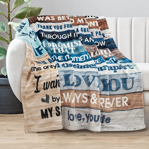 Gifts for Husband from Wife to My Husband Blanket Wedding Anniversary Romantic Gifts for Husband Birthday Christmas Valentine's Father’s Day Healing Thoughts Blanket Presents for Him 60" x 50"