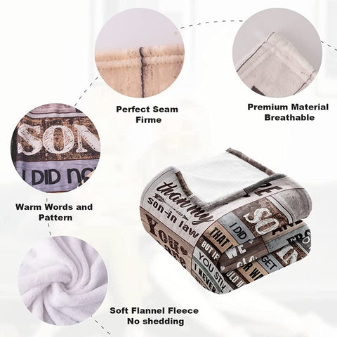 Son in Law Gifts from Mother in Law to My Son Blankets in Bulk for Wedding Christmas Birthday for Son in Law from Mother Father in Law Throw Blanket 60"*50"