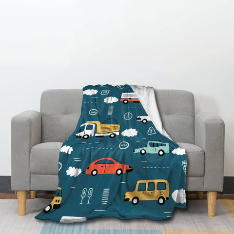 Fox Flower Flannel Fleece Blanket, Soft Microfiber Cozy Lightweight Sofa Travel Blanket for Baby, Kids, Youth (40x50 Inch)