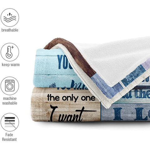 Gifts for Husband from Wife to My Husband Blanket Wedding Anniversary Romantic Gifts for Husband Birthday Christmas Valentine's Father’s Day Healing Thoughts Blanket Presents for Him 60" x 50"