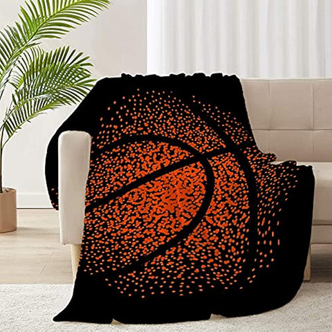 Basketball Blanket Sport Throw Blanket, Good Basketball Gift Choice, Flannel Soft and Comfortable, Suitable for Sofa, Living Room, Bedroom, 50" x 40" for Kid