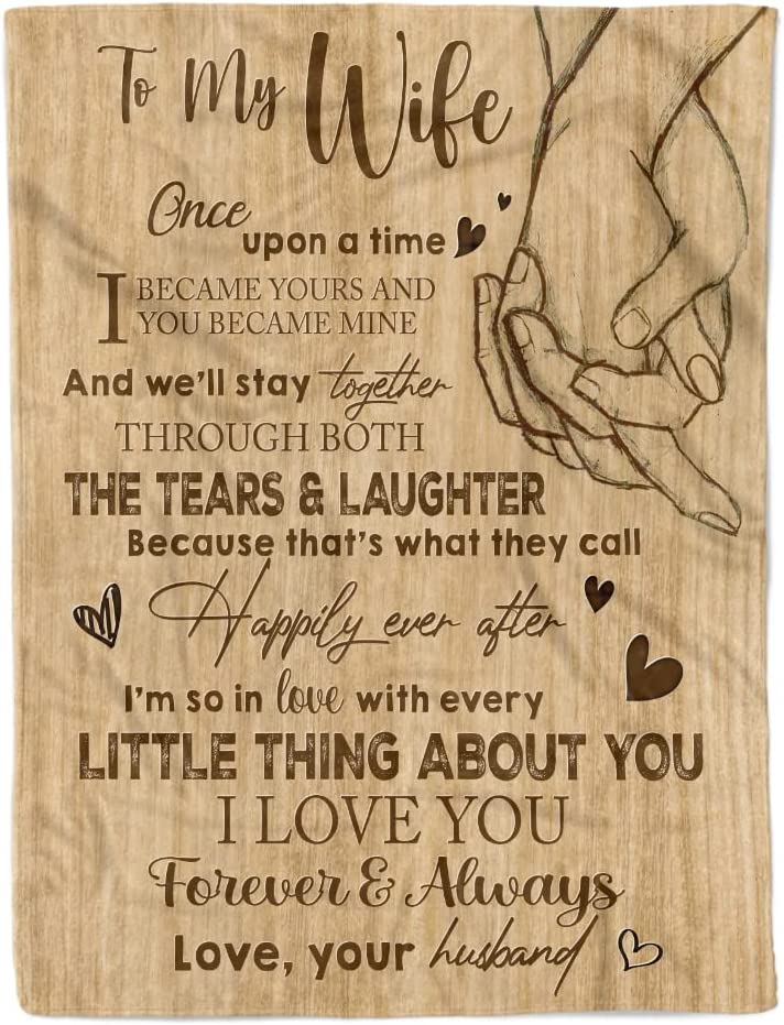 Mother's Day Birthday Gifts for Wife, to My Wife Blanket from Husband, Anniversary Christmas Valentines Gift for Wife, Her, Presents for Wife Birthday Gift Ideas (Wife Blanket, Choose Size)