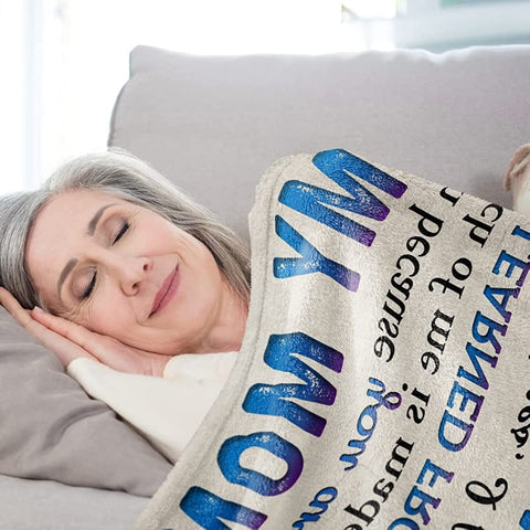 Gifts for Mom from Son, Romantic Mom Birthday Gifts from Son to My Mom Flannel Blanket for Mom from Son Mother Day Birthday Presents for Mom Soft Throw Blanket 60"*50"