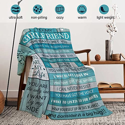 Mother's Day for Girlfriend, Gifts for Girlfriend Blanket 60"x50", Girlfriend Gifts Ideas, Romantic Gifts for Her, Birthday Gifts for Girlfriend, Girlfriend Birthday Gifts