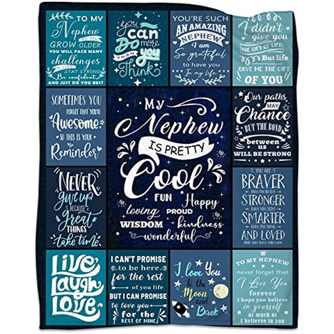 Gifts for Nephew from Aunt - Nephew Blanket Gifts from Auntie - Birthday for Nephew from Aunt - Nephew Graduation Gifts Throw Blanket 50"x60"