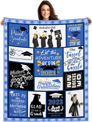 Graduation Gifts 2023, Graduation Blanket, Graduation Class of 2023 Graduation Decorations Throw Blanket for Daughter Niece Granddaughter Sister 60" x 50"inch