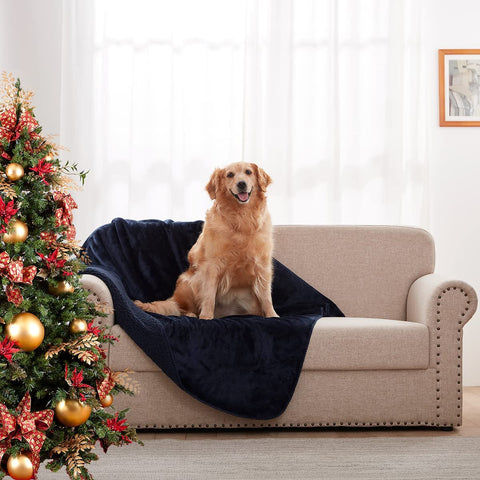 Waterproof Dog Blanket for Bed Couch Sofa Car, Super Soft and Warm Puppy Blanket for Small Dogs Cats, Fleece Sherpa Throw Furniture Protector Pet Hair Resistant Blanket 30"x40" Inches