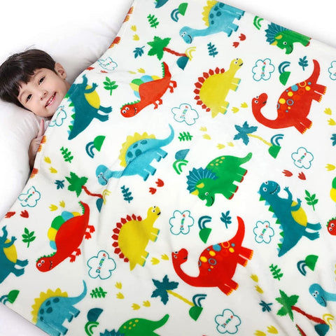 Dinosaur Blanket for Boys, Kids Dinosaur Throw Blanket for Boys and Girls, Fluffy Cozy Dinosaur Fleece Blanket with Vibrant Colors and Cute Design, Soft and Warm Throw Blanket - 50x60 Inches