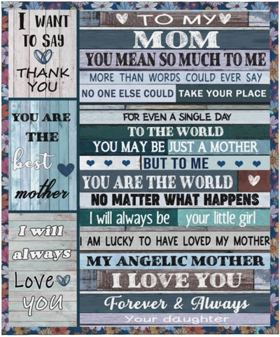 Gifts for Mom from Daughter, Mom Blanket from Daughter 50''x60'', Mom Gifts, Mothers Day Birthday Gifts for Mom Soft Cozy Flannel Throw Blanket Mom Birthday Gifts Blanket for Mom