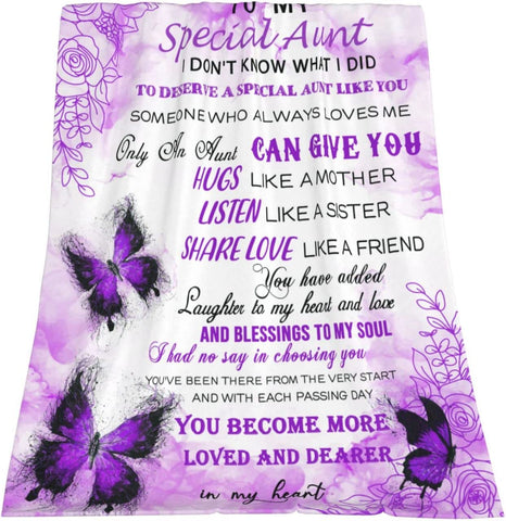 Daughter Gift Blanket - to My Daughter Gifts from Mom, Butterfly Blanket Soft Flannel Throws Blankets Birthday Anniversary Present 60x50 Inch