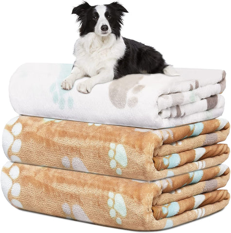 1 Pack 3 Blankets for Dogs Blankets for Large Dogs Medium Dog Blanket Super Soft Fluffy Premium Fleece Pet Blanket Flannel Throw for Dog Puppy Cat Paw Blanket(41x31 inch)