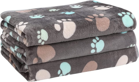 3 Pack Dog Blanket Soft Warm Flannel Cat Blanket, Great Pet Throw for Cats,Puppy,Small Medium Large Dog, 30 x 20 Inches