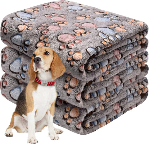 Dog Blankets for Large Dogs, Pet Blankets for Dog Bed Cover, Puppy Blankets for Couch, Kitten Blanket, Soft Fleece Blankets for Dogs, Cats, 41"x31", 3 Pack(2 Tan+1 Brown)
