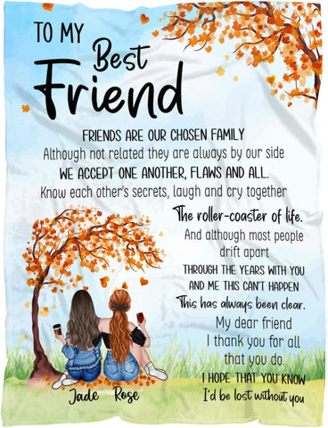 Custom Best Friend Blanket for Friends, to My Best Friends Blanket, Friendship Blanket for Women, Personalized Blanket Gifts for Women, Personalized Blanket to My Bestie Throw Blanket for BFF