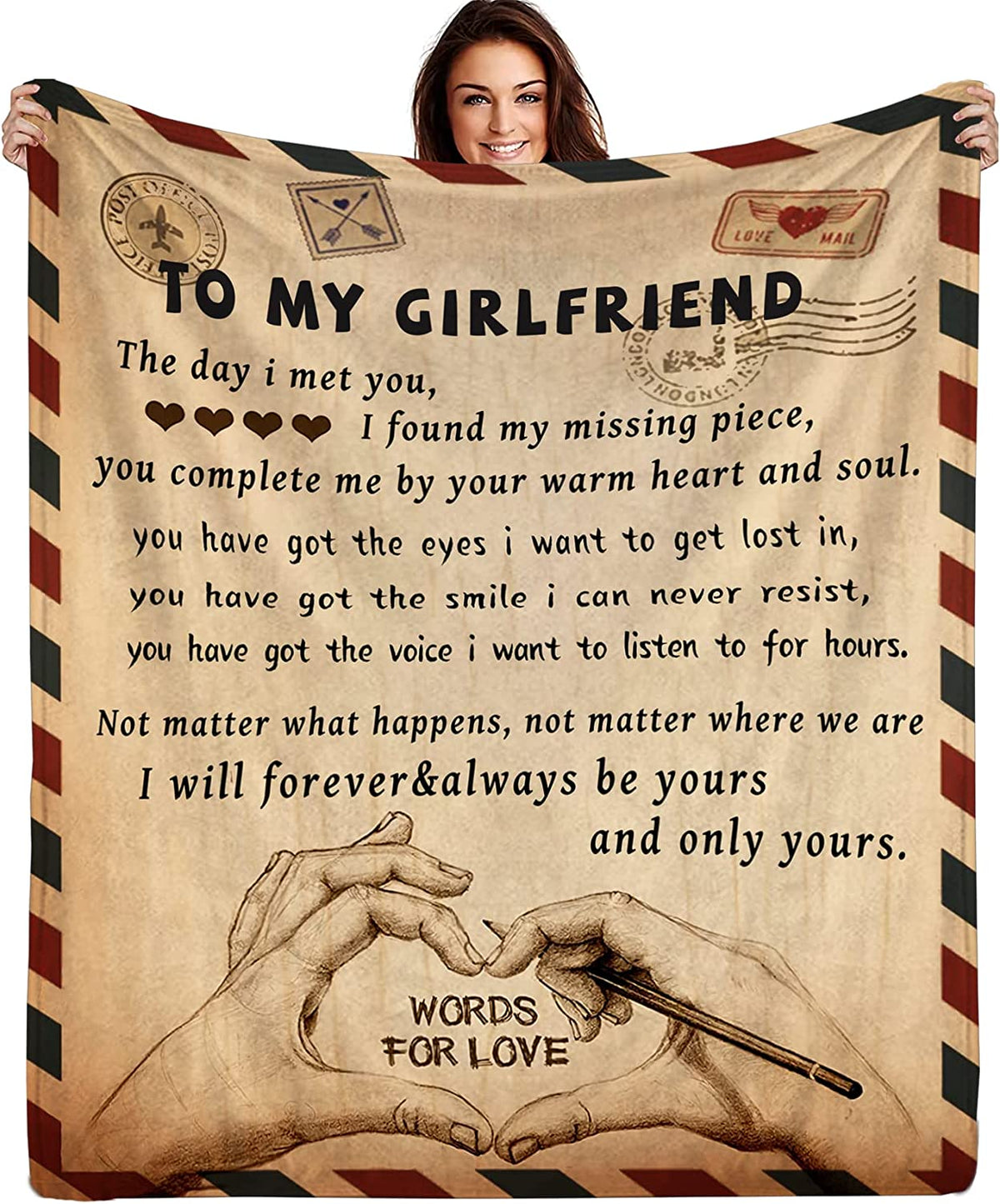 Gifts for Girlfriend to My Girlfriend Blanket Romantic Gifts for Her I Love You Throw Blankets Birthday Anniversary Cute Presents from Boyfriend Soft Blankets for Bed Sofa 50"x60"