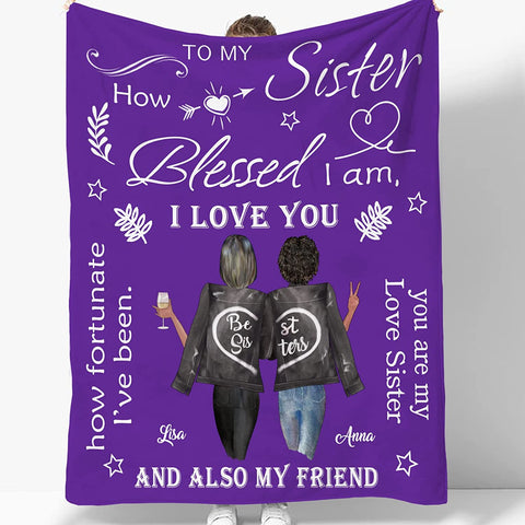 to My Bestie Best Friend Blanktet Besties, Women, Girls Personalized Name Best Friend Throw Blanket with Hairstyles for BFF, Special Friends Birthday Gifts Blanket