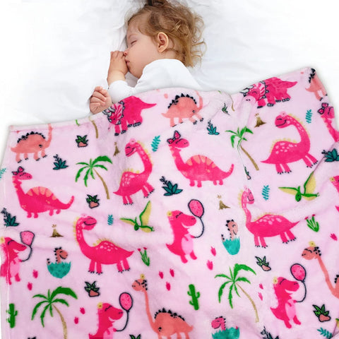 Dinosaur Blanket for Boys, Kids Dinosaur Throw Blanket for Boys and Girls, Fluffy Cozy Dinosaur Fleece Blanket with Vibrant Colors and Cute Design, Soft and Warm Throw Blanket - 50x60 Inches