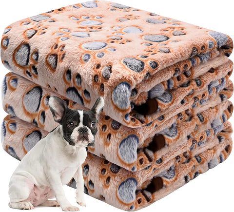 Dog Blankets for Large Dogs, Pet Blankets for Dog Bed Cover, Puppy Blankets for Couch, Kitten Blanket, Soft Fleece Blankets for Dogs, Cats, 41"x31", 3 Pack(2 Tan+1 Brown)
