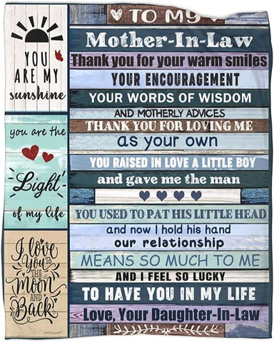 to My Son in Law Blanket from Father Mother in Law Gifts Ideas for Son-in-Law Throws Blankets 50*60 in