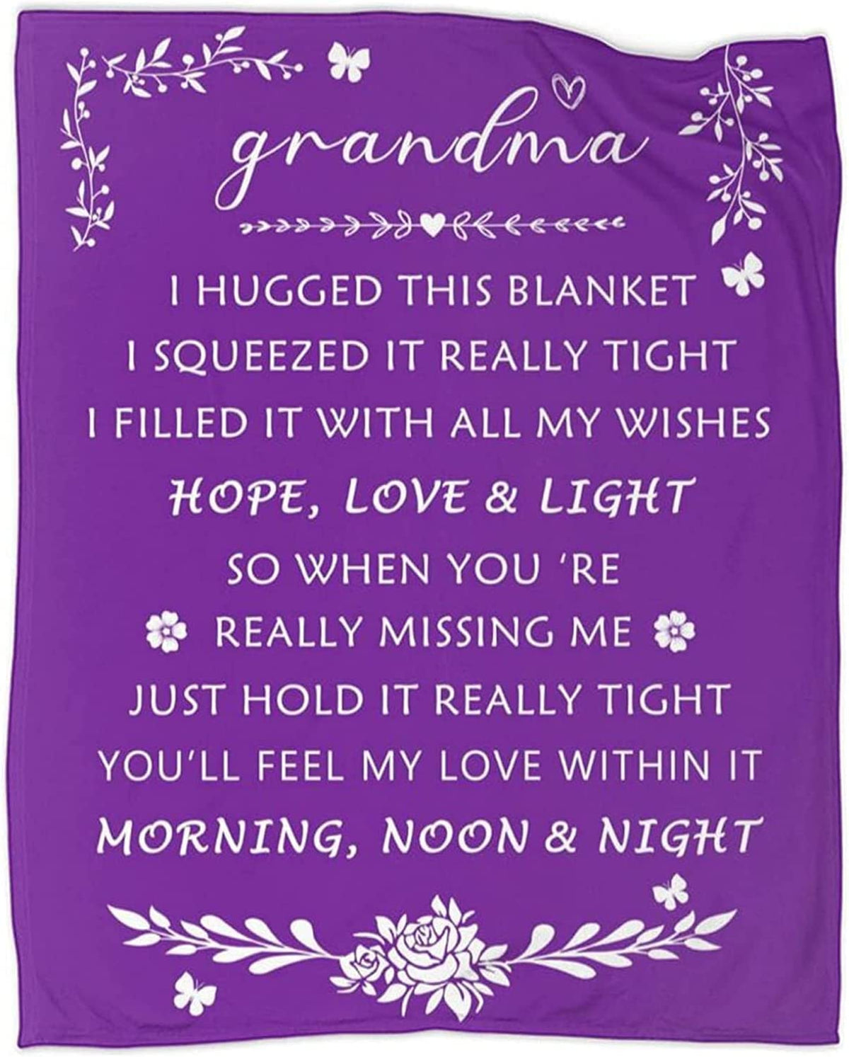 I Love You Grandma Gift Blanket Soft Throw Great Grandmother Gifts for Grandma Nana Gifts from Grandkids for Birthday Mothers Day Wrap Your Grandmother with Love and Inspirational Words
