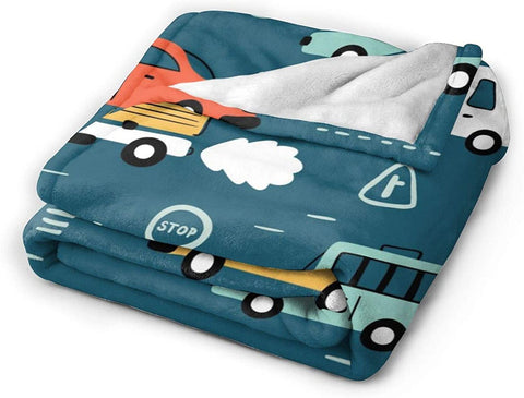 Fox Flower Flannel Fleece Blanket, Soft Microfiber Cozy Lightweight Sofa Travel Blanket for Baby, Kids, Youth (40x50 Inch)