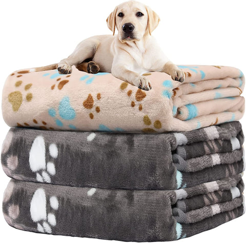 1 Pack 3 Blankets for Dogs Blankets for Large Dogs Medium Dog Blanket Super Soft Fluffy Premium Fleece Pet Blanket Flannel Throw for Dog Puppy Cat Paw Blanket(41x31 inch)