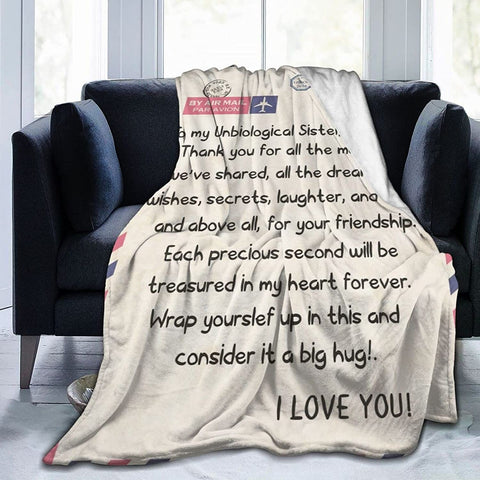 Fleece Blanket to My Daughter Letter Printed Quilts Mom for Daughter's Air Mail Blanket Positive Encourage and Love Daughter's Flannel Blanket Gifts (40 * 50 inch,22)