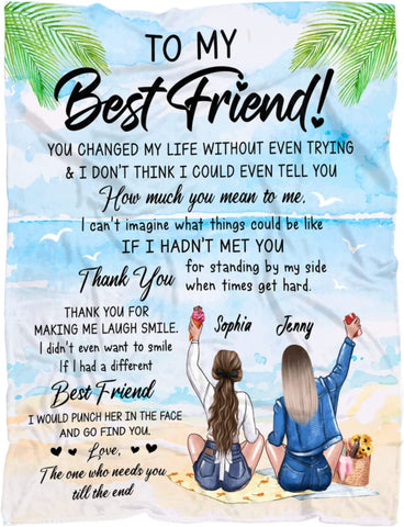 Custom Best Friend Blanket for Friends, to My Best Friends Blanket, Friendship Blanket for Women, Personalized Blanket Gifts for Women, Personalized Blanket to My Bestie Throw Blanket for BFF