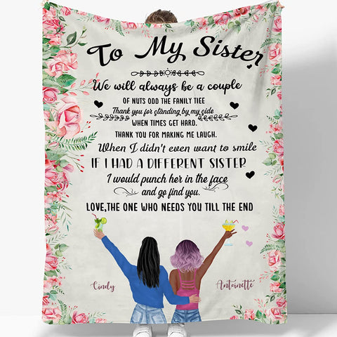 to My Bestie Best Friend Blanktet Besties, Women, Girls Personalized Name Best Friend Throw Blanket with Hairstyles for BFF, Special Friends Birthday Gifts Blanket
