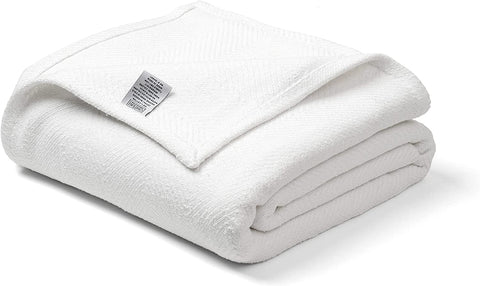 Cotton Blanket Queen Size, Luxury Blankets for Any-Home Decor, Waffle Blanket - Gifts for Mom, Soft Throw Blanket, Queen Size Blanket for Queen Bed, White Blanket - 90" X 90"