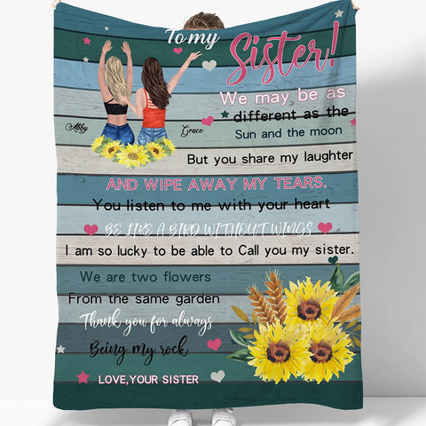 to My Bestie Best Friend Blanktet Besties, Women, Girls Personalized Name Best Friend Throw Blanket with Hairstyles for BFF, Special Friends Birthday Gifts Blanket