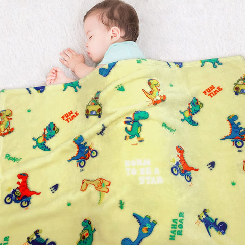Dinosaur Blanket for Boys, Kids Dinosaur Throw Blanket for Boys and Girls, Fluffy Cozy Dinosaur Fleece Blanket with Vibrant Colors and Cute Design, Soft and Warm Throw Blanket - 50x60 Inches