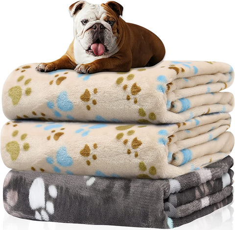 1 Pack 3 Blankets for Dogs Blankets for Large Dogs Medium Dog Blanket Super Soft Fluffy Premium Fleece Pet Blanket Flannel Throw for Dog Puppy Cat Paw Blanket(41x31 inch)