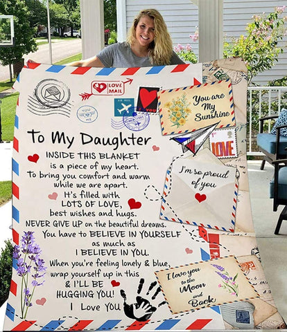 Fleece Blanket to My Daughter from Mom Dad You are My Sunshine Blanket Ultra-Soft Micro Light Weight Warm Bed Throw Blanket (to My Daughter, 60"x50")